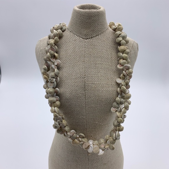 Natural Sea Shells 22” Long Necklace Cluster Seashells Vintage - Picture 2 of 8